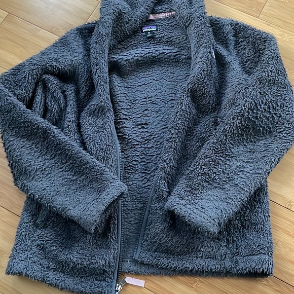 Girls Patagonia XL (14) Dark Gray full zip hooded Fleece Jacket - Picture 5 of 8
